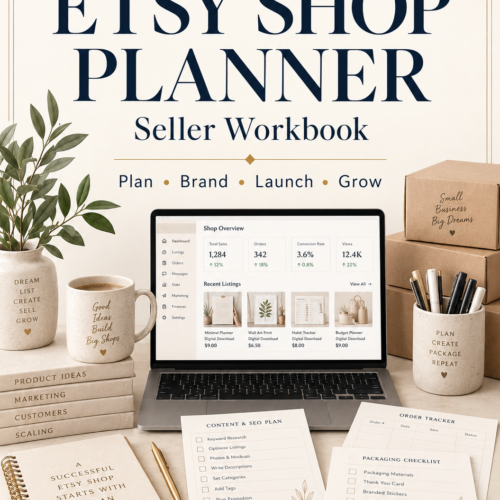 Etsy Shop Business Planner – 43-Page Seller Workbook